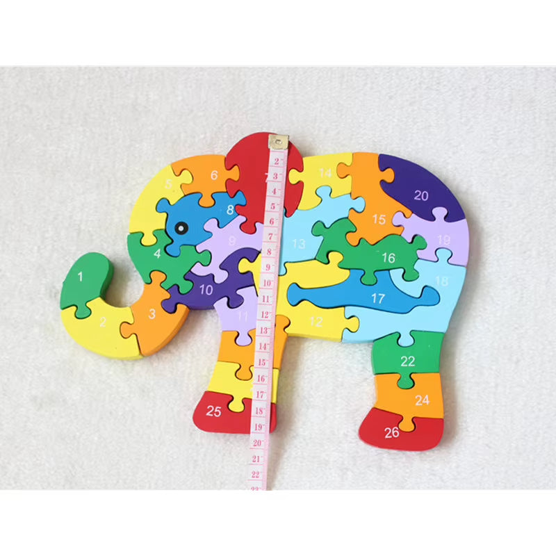 Wooden Elephant 3D Puzzle – Educational Toy for Kids