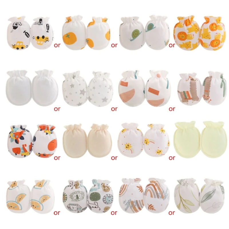 5-Pair Newborn Baby Anti-Scratch Mittens (0–3 Months)