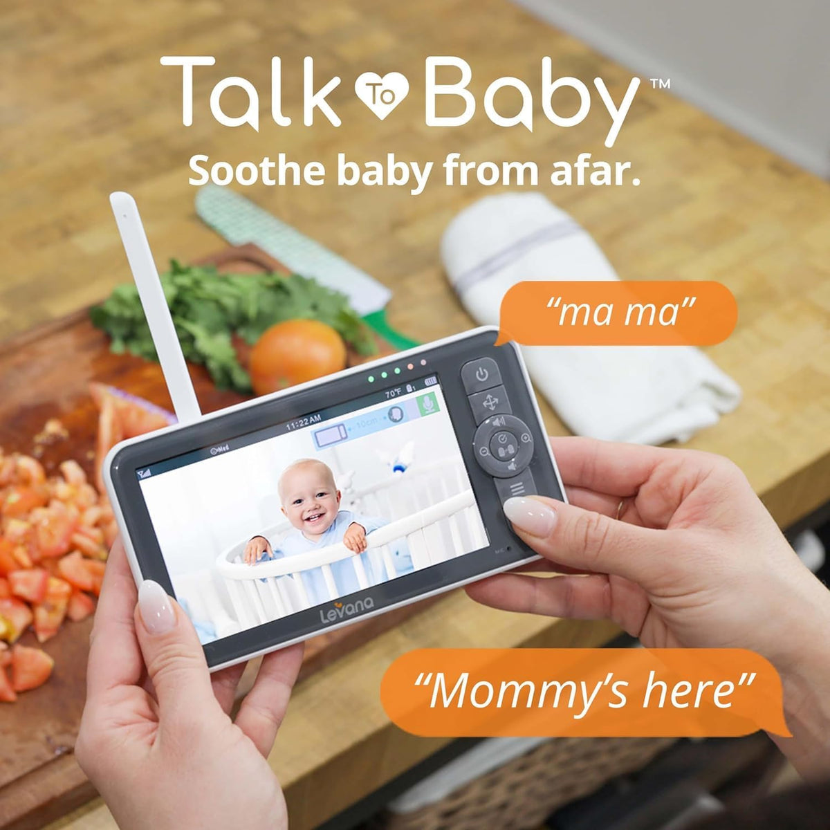 Nala Video Baby Monitor, 5.5" 1080P Screen, 2 Night Vision PTZ Cameras, 22 Hour Battery Life, 5000Mah Battery, No Wifi, Two-Way Talk, 1000Ft of Range Baby Cameras