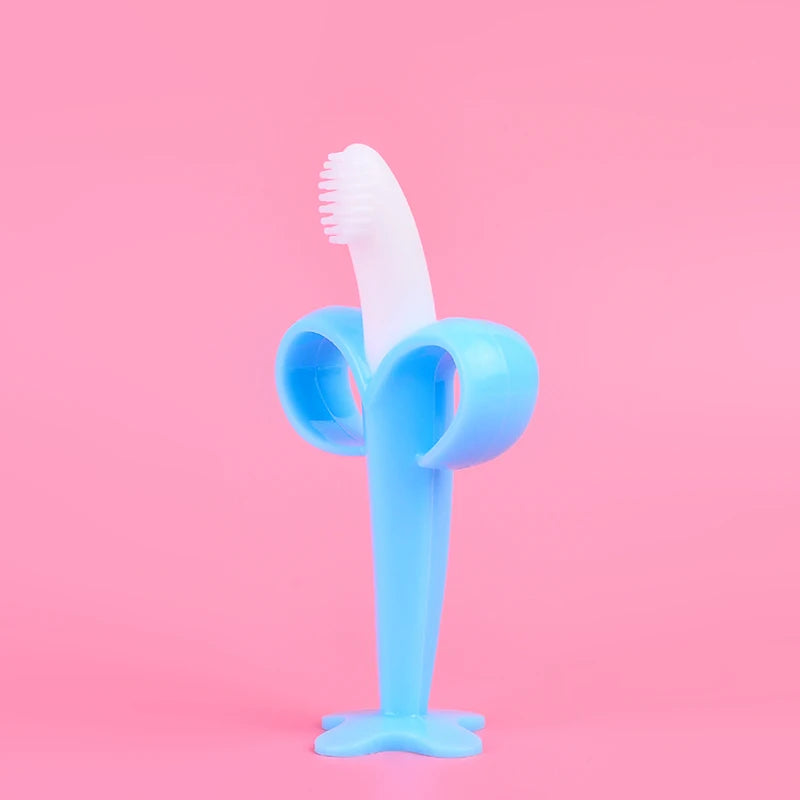 BPA-Free Silicone Baby Teething Toothbrush & Chew Ring