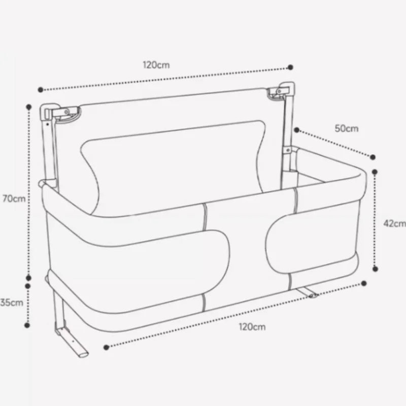 Portable Baby Crib with Mattress, Safety Rails & Folding Design