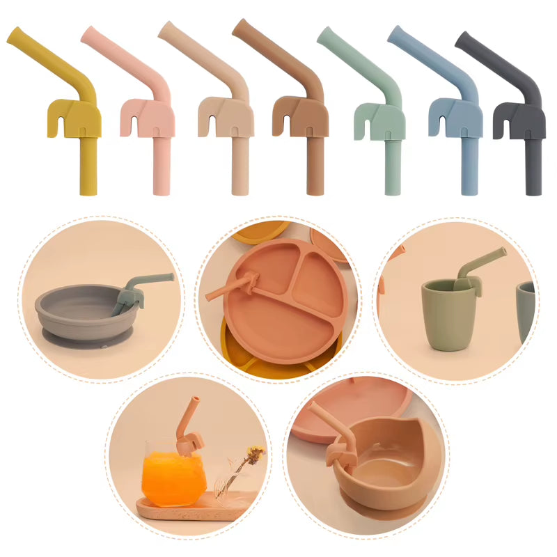 Reusable Silicone Baby Drinking Straw – Soft & Safe