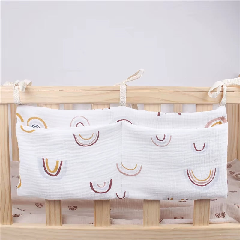Pink Baby Crib Organizer Bag for Diapers & Essentials