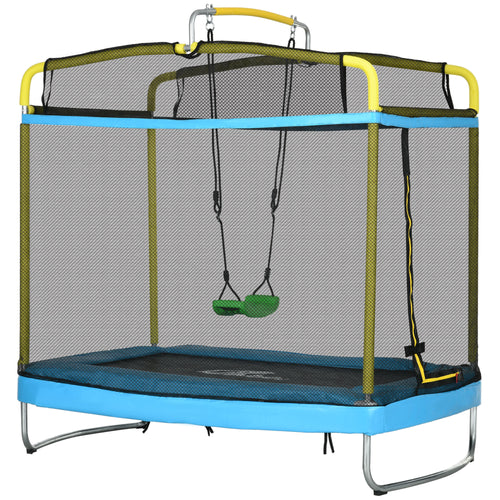 3-In-1 Trampoline for Kids, 6.9 Kids Trampoline with Net, Light Blue
