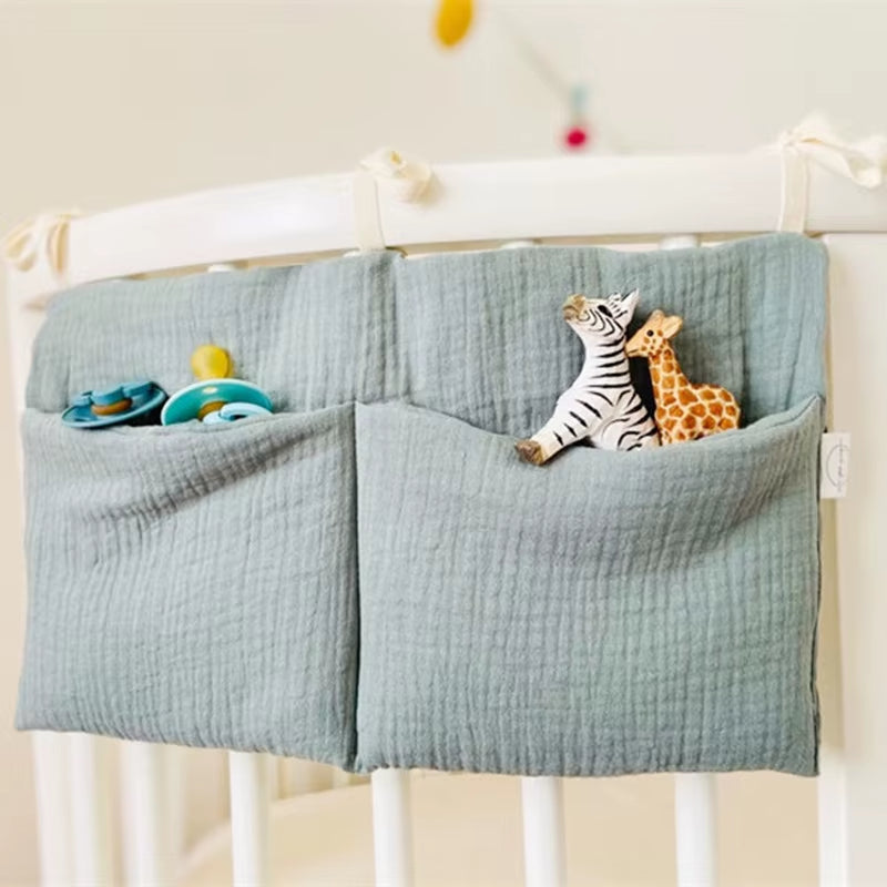 Pink Baby Crib Organizer Bag for Diapers & Essentials