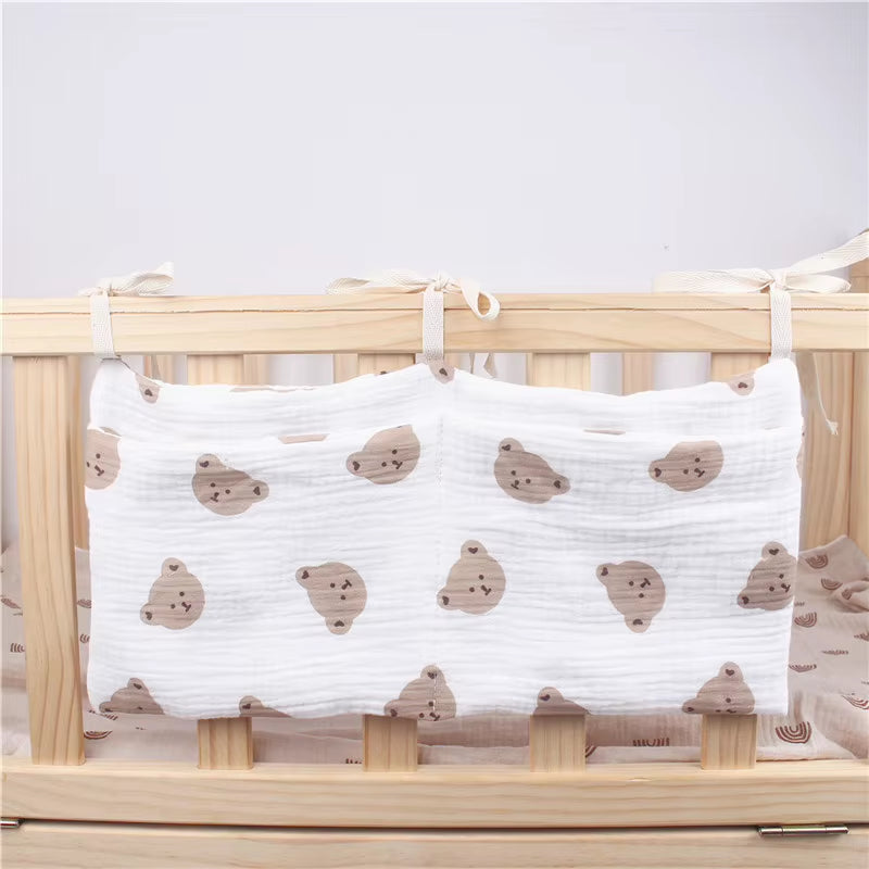 Pink Baby Crib Organizer Bag for Diapers & Essentials