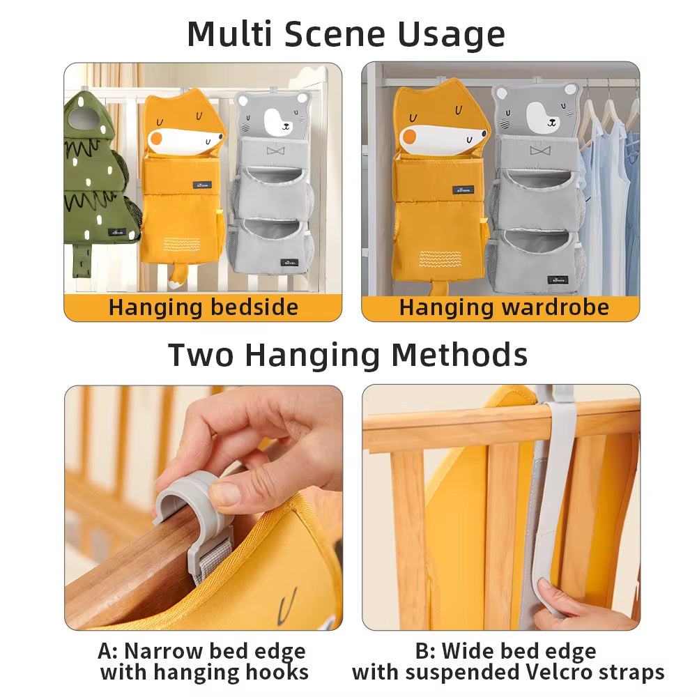 Cute Baby Crib Hanging Organizer for Baby Essentials