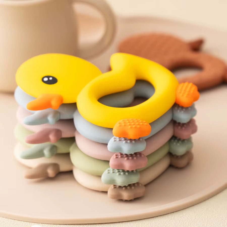 Baby Duck Silicone Teether – Soft, BPA-Free Teething Toy