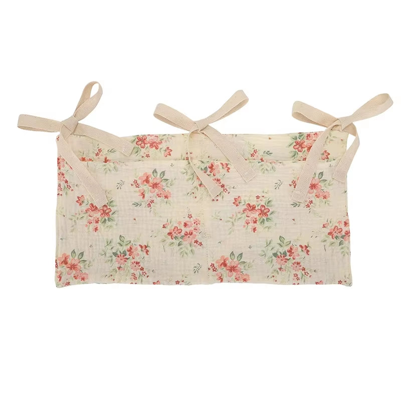 Cotton Baby Crib Organizer – Double-Pocket Storage Bag