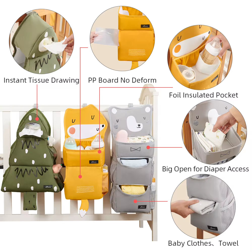 Cute Baby Crib Hanging Organizer for Baby Essentials