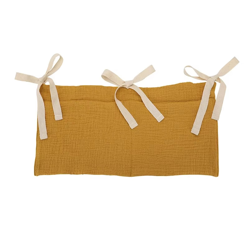 Cotton Baby Crib Organizer – Double-Pocket Storage Bag