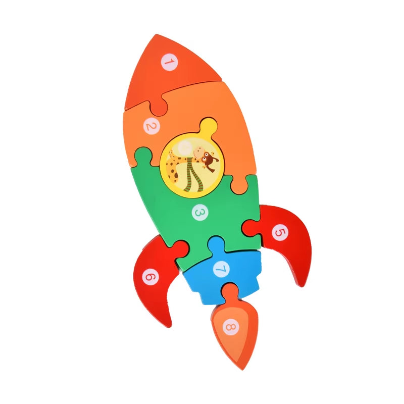 Montessori Wooden Dinosaur Puzzle – Educational Toy for Kids