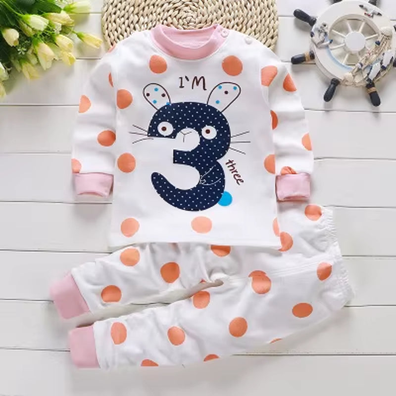 Cotton Baby Outfit Set – Cute Cartoon Clothes for Ages 0–3