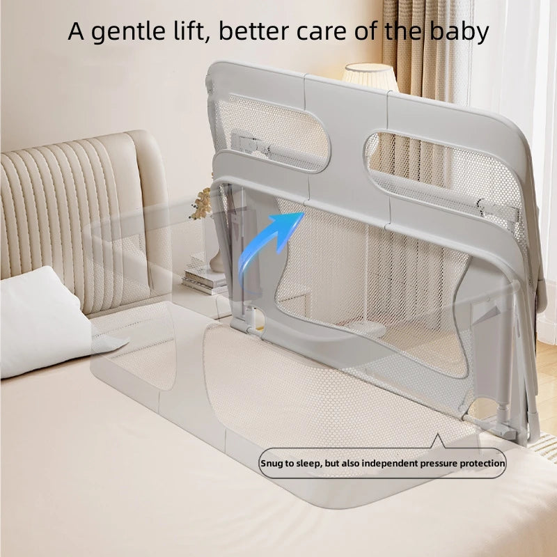 Portable Baby Crib with Mattress, Safety Rails & Folding Design