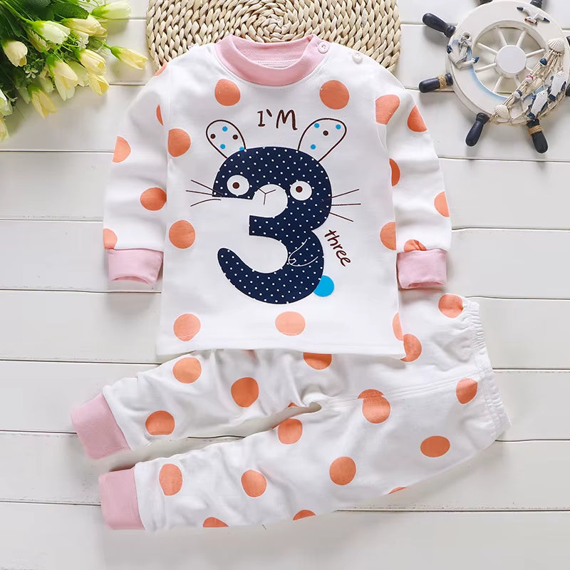 Cotton Baby Outfit Set – Cute Cartoon Clothes for Ages 0–3
