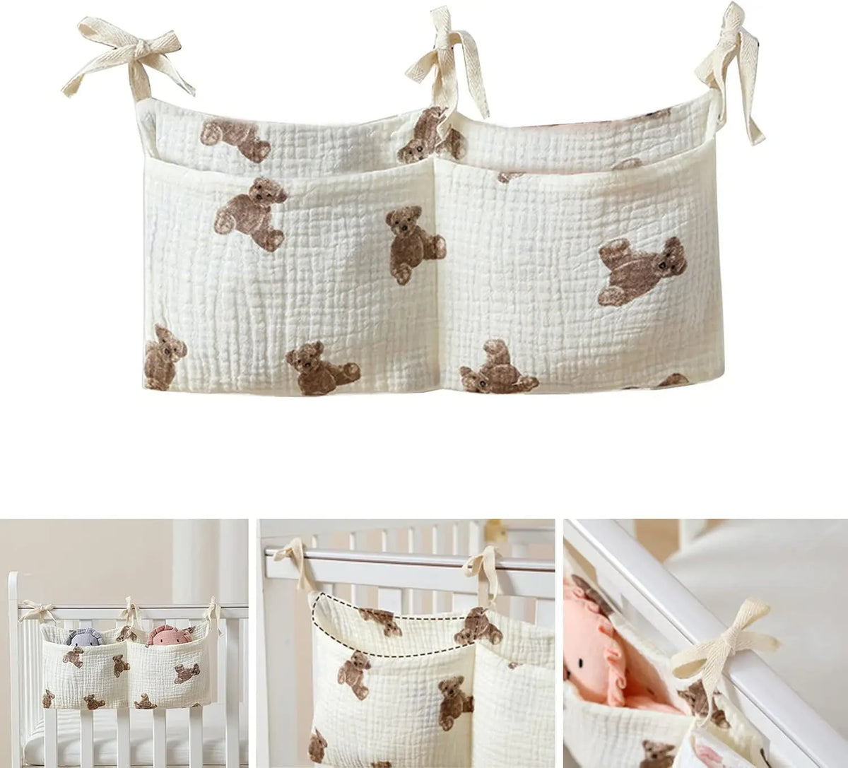 Baby Crib Organizer – 2-Pocket Hanging Storage Bag