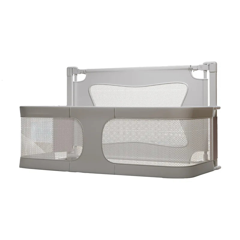 Portable Baby Crib with Mattress, Safety Rails & Folding Design