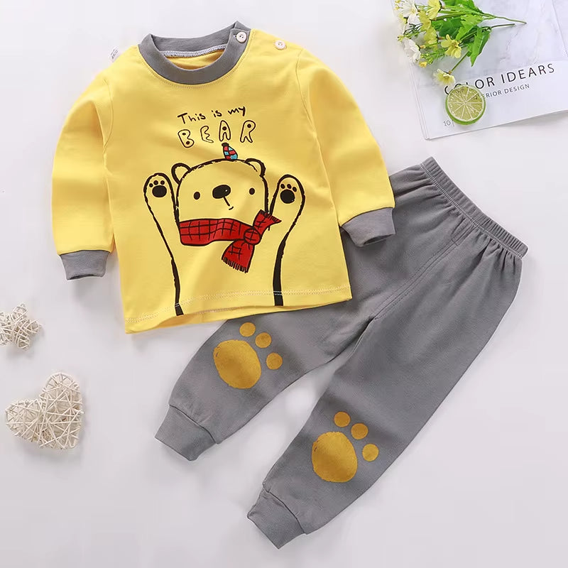 Cotton Baby Outfit Set – Cute Cartoon Clothes for Ages 0–3