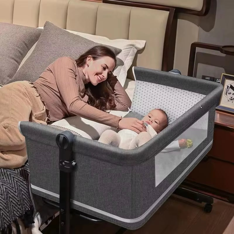 10-in-1 Multifunctional Baby Crib with Mattress & Mosquito Net