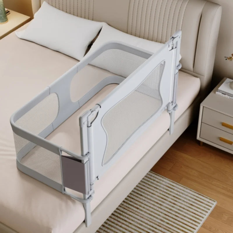 Portable Baby Crib with Mattress, Safety Rails & Folding Design