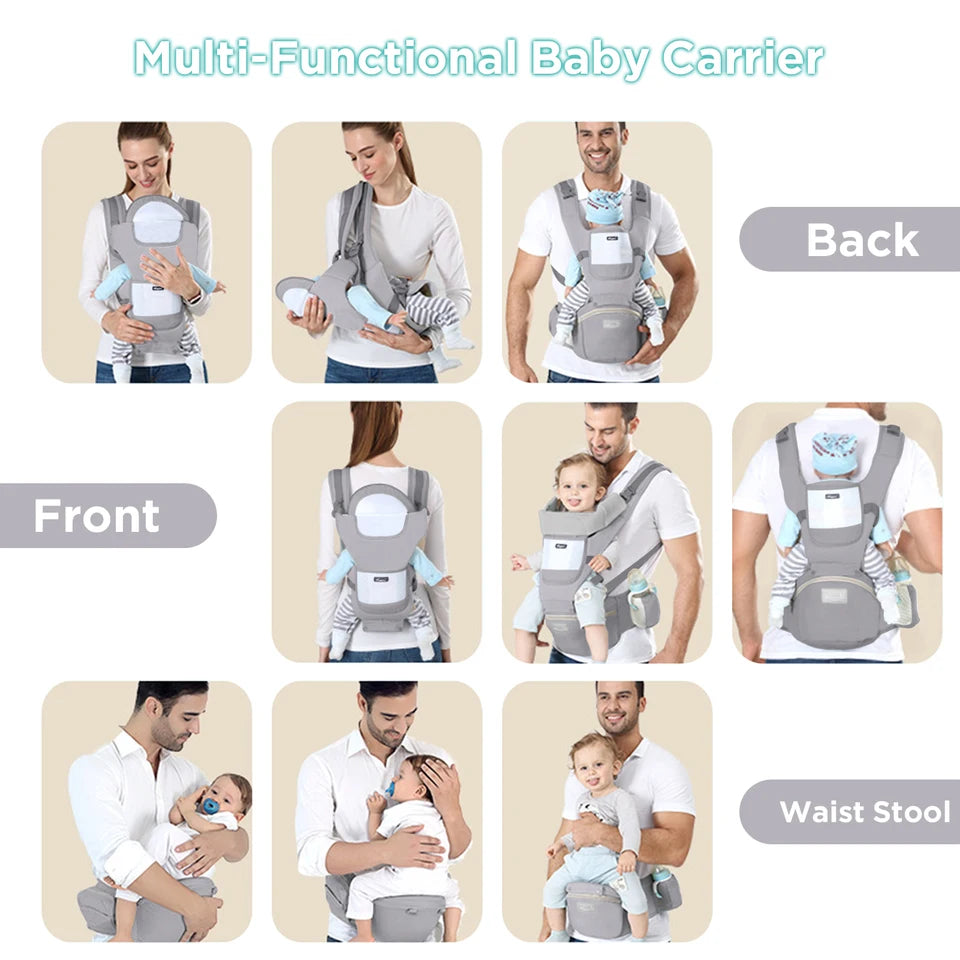 Ergonomic Baby Carrier With Waist Stool Support