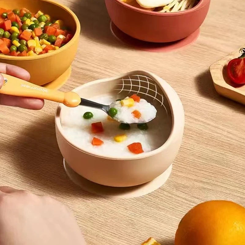 Silicone Baby Feeding Bowl Set with Spoon