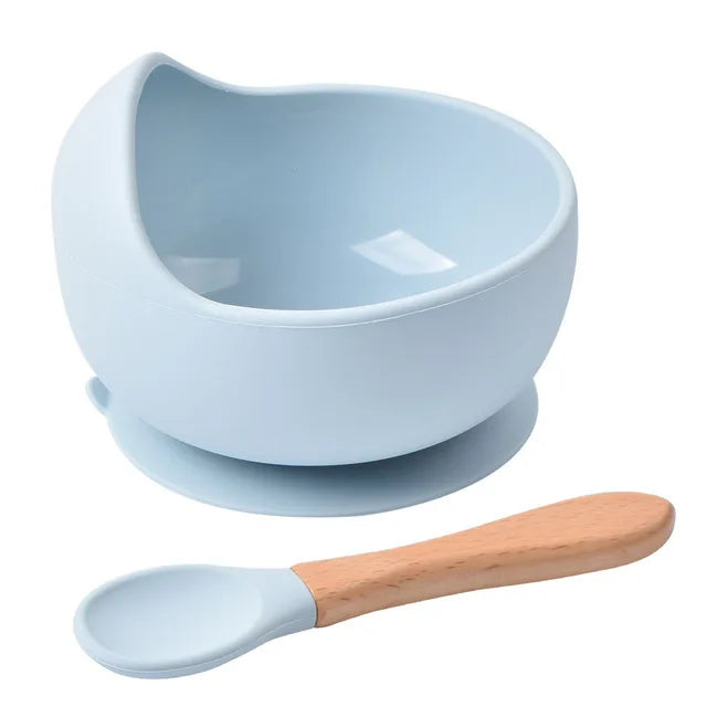 Silicone Baby Feeding Bowl Set with Spoon