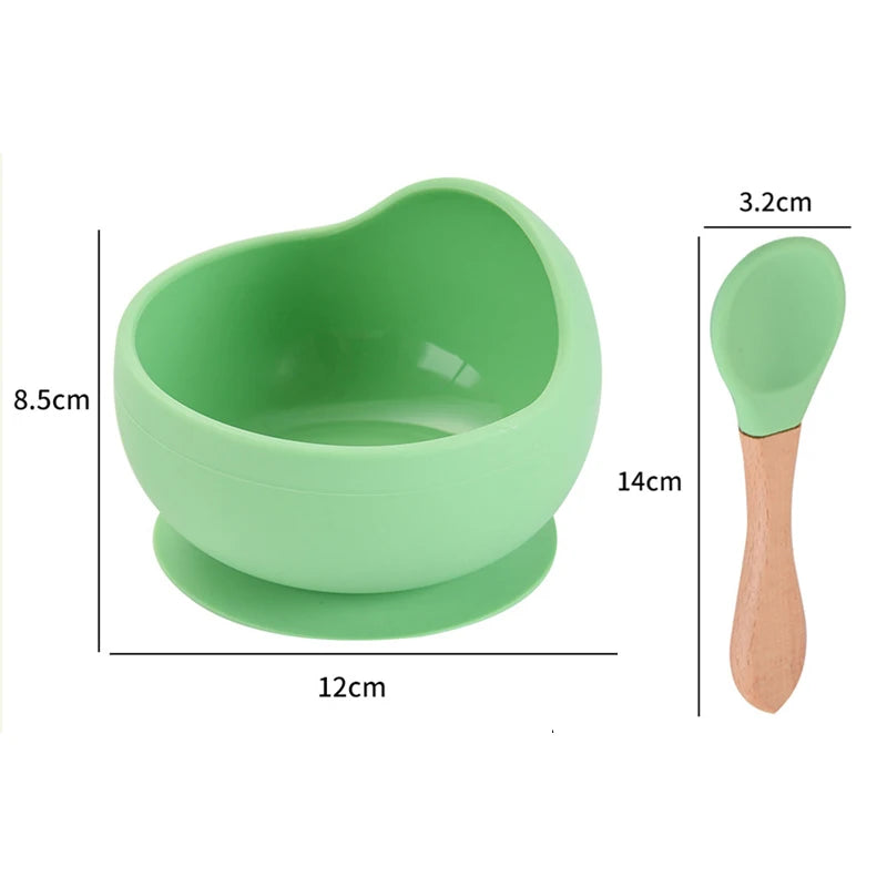 Silicone Baby Feeding Bowl Set with Spoon