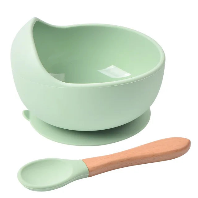 Silicone Baby Feeding Bowl Set with Spoon