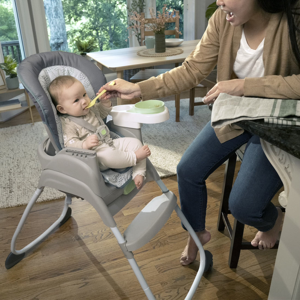 Full Course 6-In-1 Infant Baby High Chair, Unisex, Age up to 5 Years, Astro, Gray