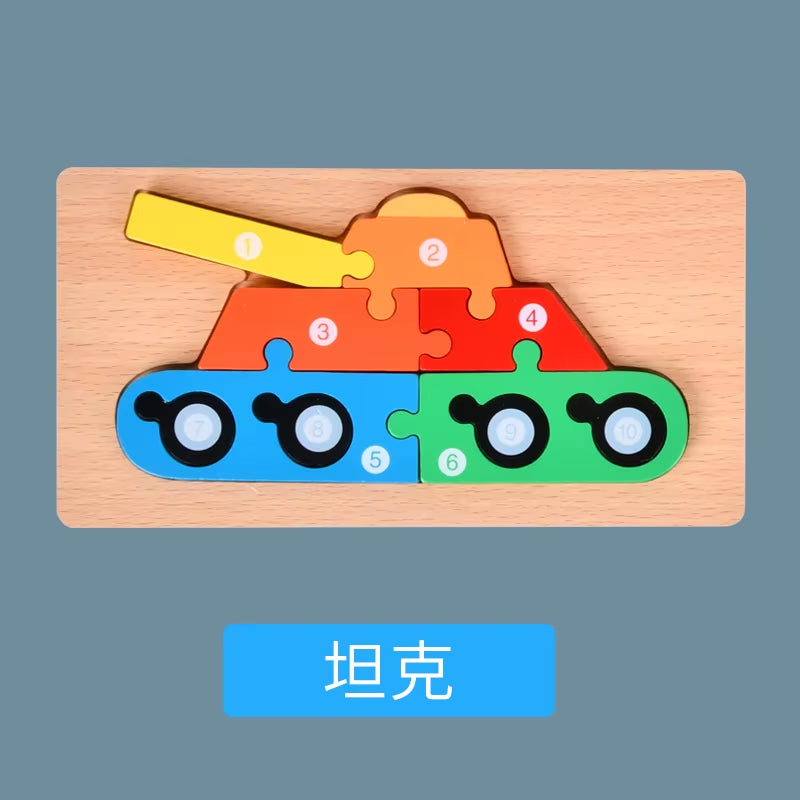 Montessori Wooden Dinosaur Puzzle – Educational Toy for Kids