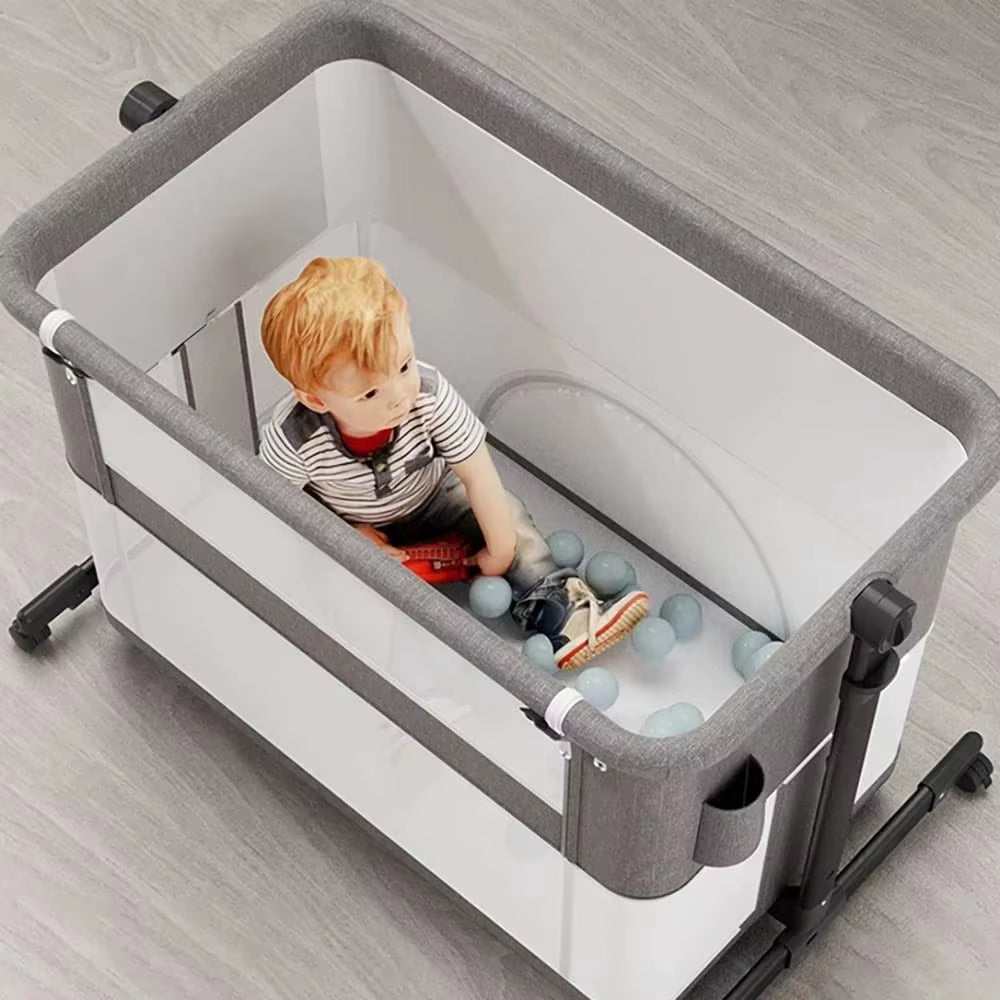 10-in-1 Multifunctional Baby Crib with Mattress & Mosquito Net