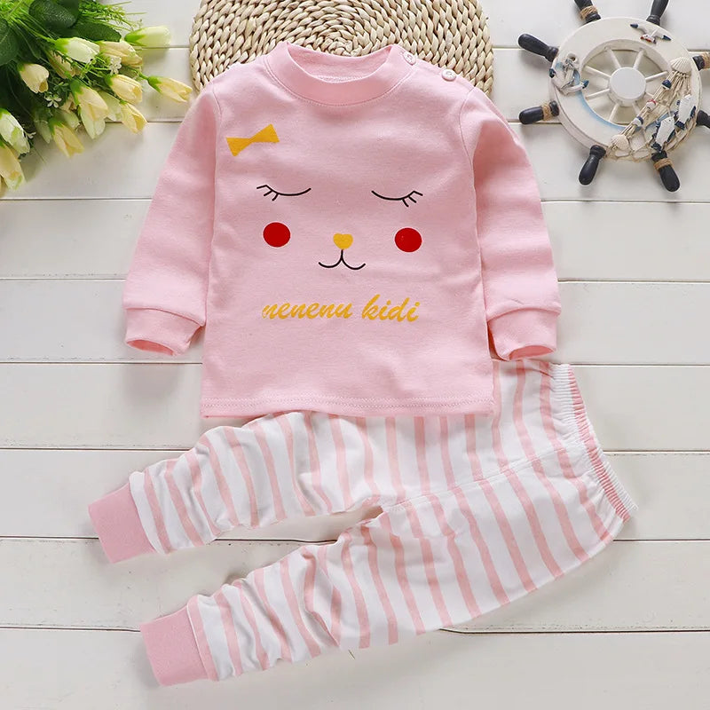 Cotton Baby Outfit Set – Cute Cartoon Clothes for Ages 0–3