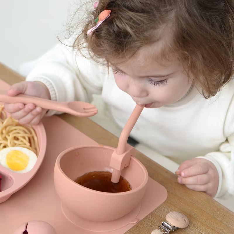 Reusable Silicone Baby Drinking Straw – Soft & Safe