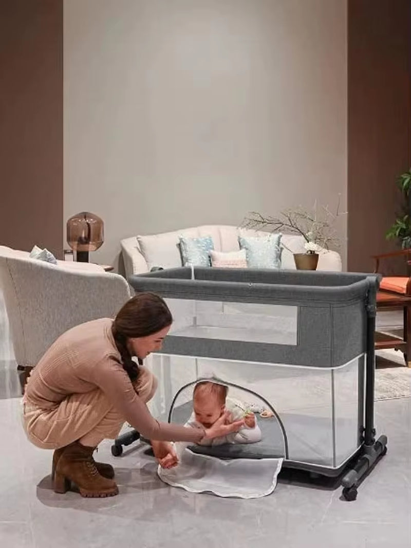 10-in-1 Multifunctional Baby Crib with Mattress & Mosquito Net
