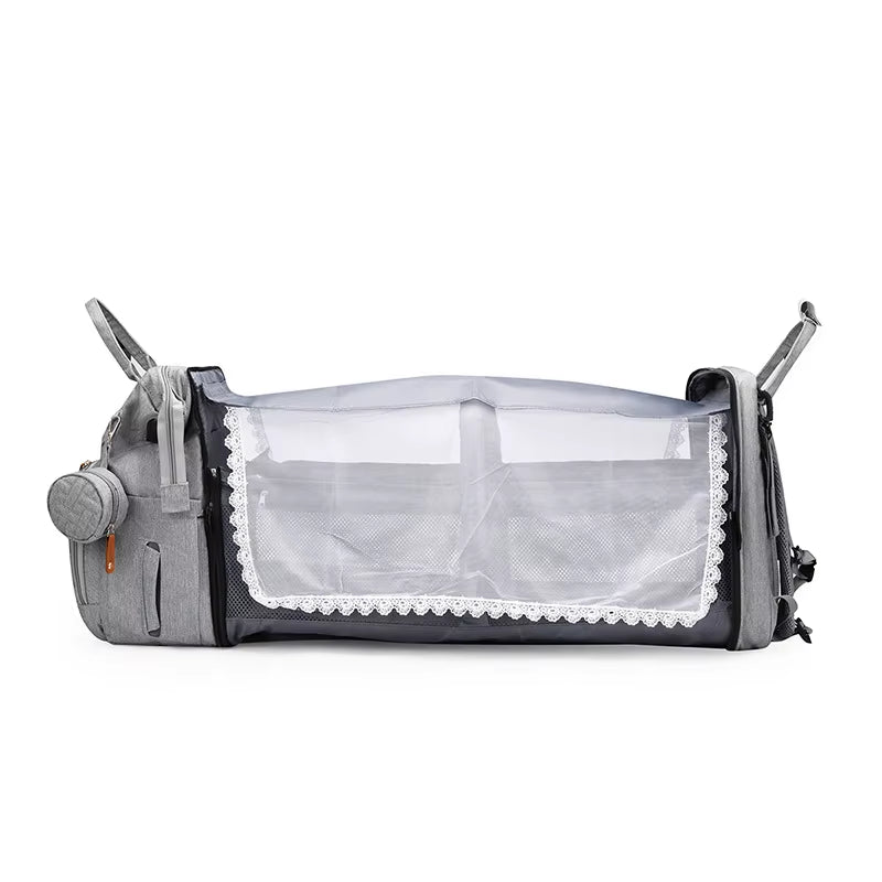 Multifunctional Mommy Bag with Baby Crib & Mosquito Net