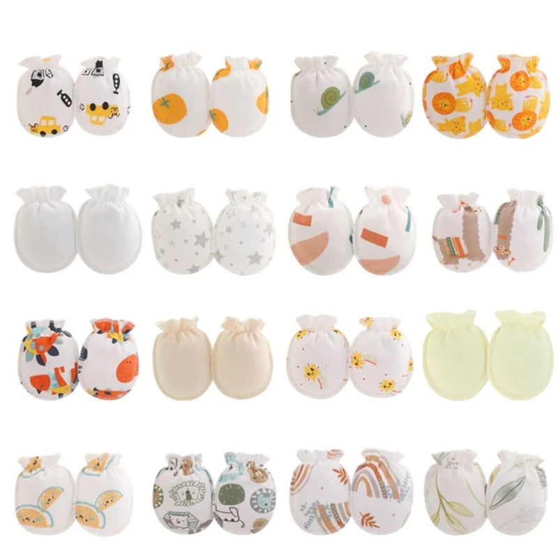 5-Pair Newborn Baby Anti-Scratch Mittens (0–3 Months)
