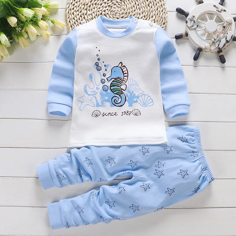 Cotton Baby Outfit Set – Cute Cartoon Clothes for Ages 0–3