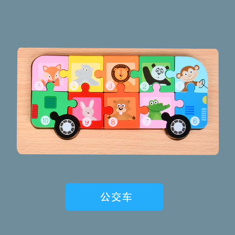 Montessori Wooden Dinosaur Puzzle – Educational Toy for Kids