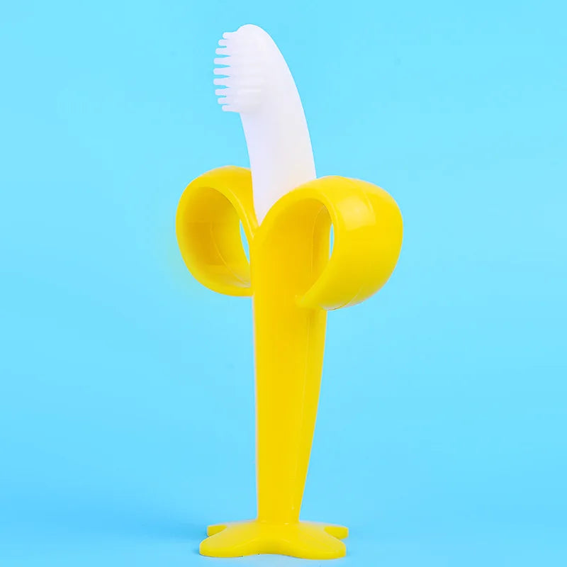 BPA-Free Silicone Baby Teething Toothbrush & Chew Ring