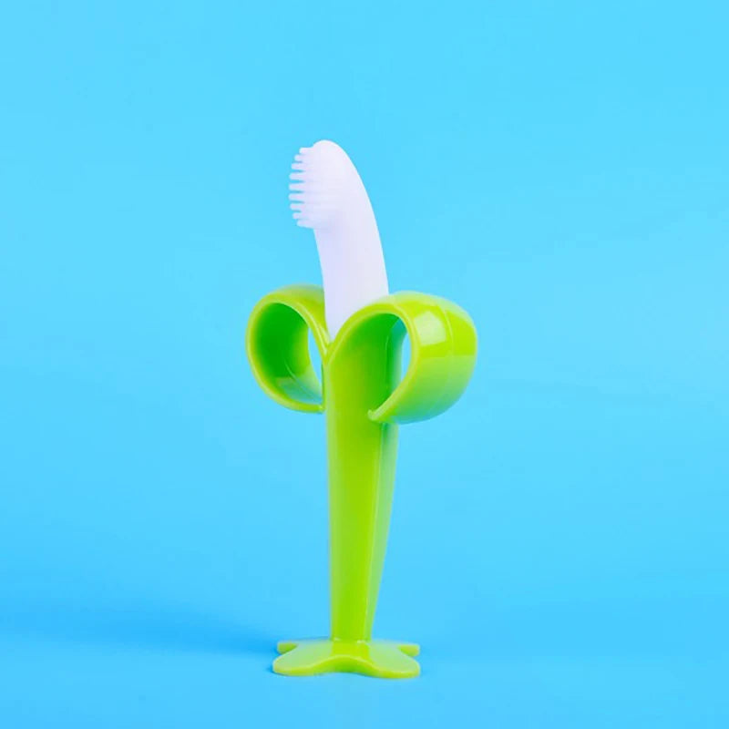 BPA-Free Silicone Baby Teething Toothbrush & Chew Ring
