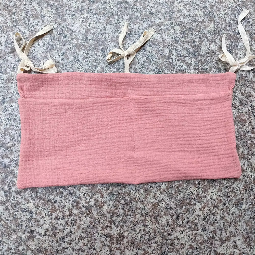 Pink Baby Crib Organizer Bag for Diapers & Essentials