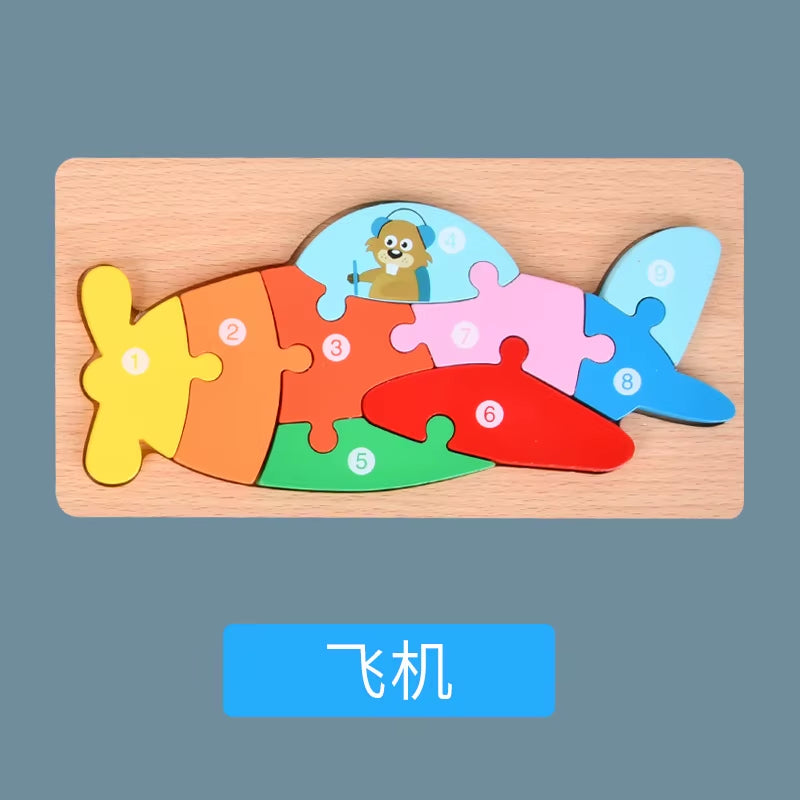 Montessori Wooden Dinosaur Puzzle – Educational Toy for Kids